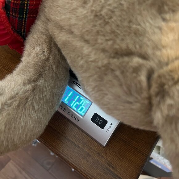 Vintage Holiday Mouse Plush WalMart 1996 Large 22" Plaid Collar Ear Bow - Picture 10 of 10